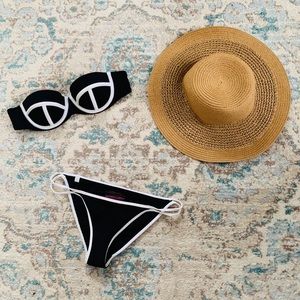 New Victoria’s Secret Black White Bandeau Bikini